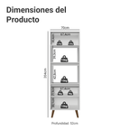 Mueble para Horno y Microondas 70 cm 3 Puertas Blanco Pieta Madesa