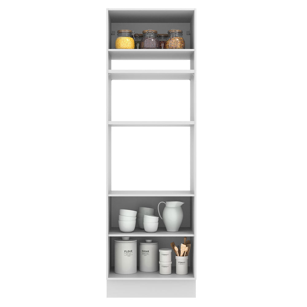Mueble de cocina para Horno/ Microondas 70 cm Sin cajones 3 Puertas Agata Blanco