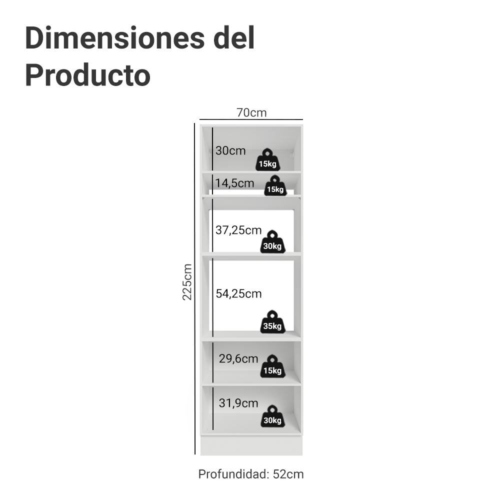 Mueble de cocina para Horno/Microondas 70 cm 3 Puetas Blanco/Crema Vik Madesa