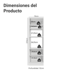 Mueble para Horno y Microondas 70 cm 3 Puertas Blanco/Gris Lux Madesa