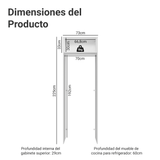 Mueble para empotrar Heladera 73 cm 1 Puerta Abatible Blanco Vik Madesa