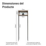 Mueble para empotrar Heladera 73 cm 1 Puerta Abatible Crema/Marrón/Crema Agata Madesa