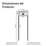 Mueble para empotrar Heladera 73 cm 1 Puerta Abatible  Gris/Blanco/Gris Agata Madesa