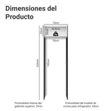 Mueble para empotrar Heladera 73 cm 1 Puerta Abatible Negro/Blanco/Negro Lux Madesa