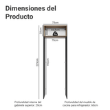 Mueble para empotrar Heladera 73 cm 1 Puerta Abatible Negro/Marrón/Negro Glamy Madesa