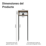 Mueble para empotrar Heladera 73 cm 1 Puerta Abatible Gris/Marrón/Gris Lux Madesa