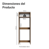 Mueble para Heladera 1 Puerta Rebatible Marrón/Blanco Vik Madesa