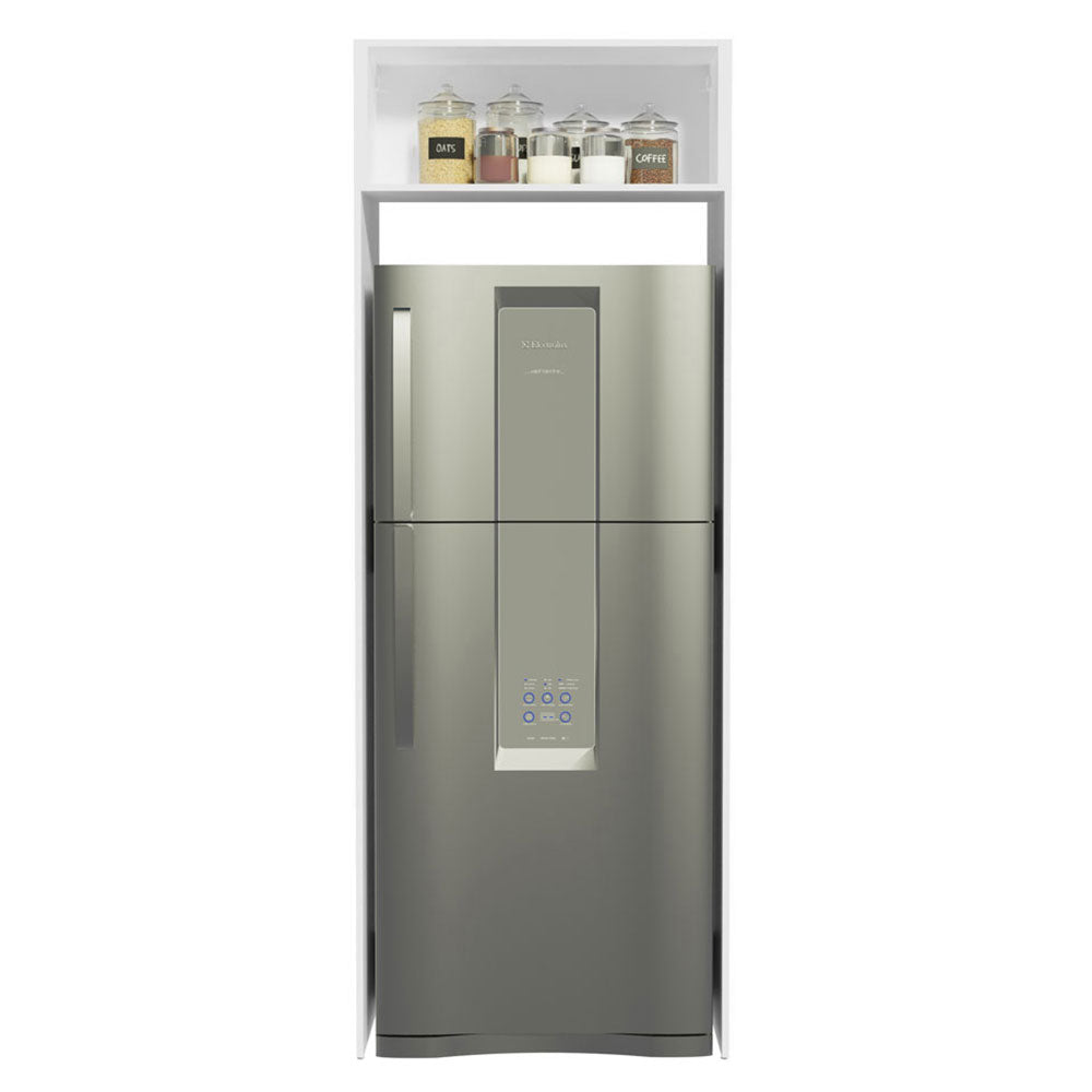 Porta refrigerador Madesa Glamy 1 puerta abatible - Blanco/Marrón