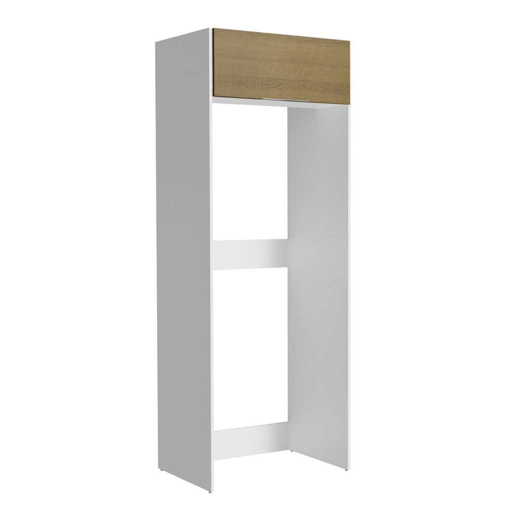 Mueble para Empotrar Heladera 1 Puerta Abatible Blanco/Marrón Stella Madesa