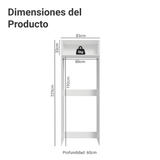 Mueble para Heladera 1 Puerta Rebatible Blanco/Gris Vik Madesa