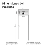 Mueble para empotrar Heladera 83 cm 1 Puerta Rebatible Blanco Glamy Madesa