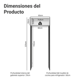 Mueble para empotrar Heladera 83 cm 1 Puerta Rebatible Negro/Blanco/Negro Lux Madesa