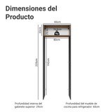 Mueble para empotrar Heladera 83 cm 1 Puerta Rebatible Negro/Marrón/Negro Glamy Madesa