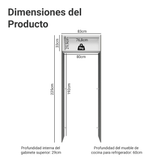 Mueble para empotrar Heladera 83 cm 1 Puerta Rebatible Gris/Blanco/Gris Lux Madesa