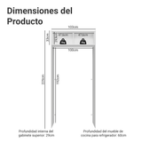 Mueble para empotrar Heladera 103 cm 1 Puerta Abatible Blanco/Negro Lux Madesa