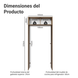 Mueble para empotrar Heladera 103 cm 1 Puerta Abatible Marrón/Crema Vik Madesa