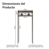 Mueble para empotrar Heladera 103 cm 1 Puerta Abatible Crema/Marrón/Crema Agata Madesa
