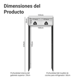 Mueble para empotrar Heladera 103 cm 1 Puerta Abatible Negro/Blanco/Negro Glamy Madesa