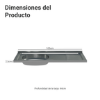 Bacha de Acero Inoxidable para Cocina 105 x 44 cm Gris Madesa