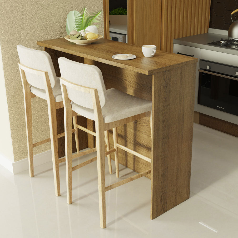 Isla de Cocina con Barra Desayunador 120 cm Marrón Madesa