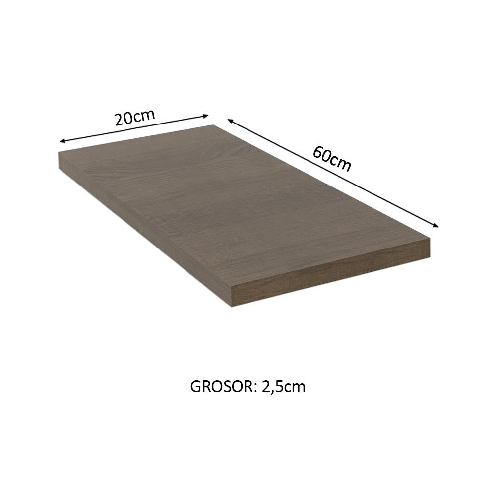 Tapa para Bajo Mesada 60 x 20 cm Marrón Madesa
