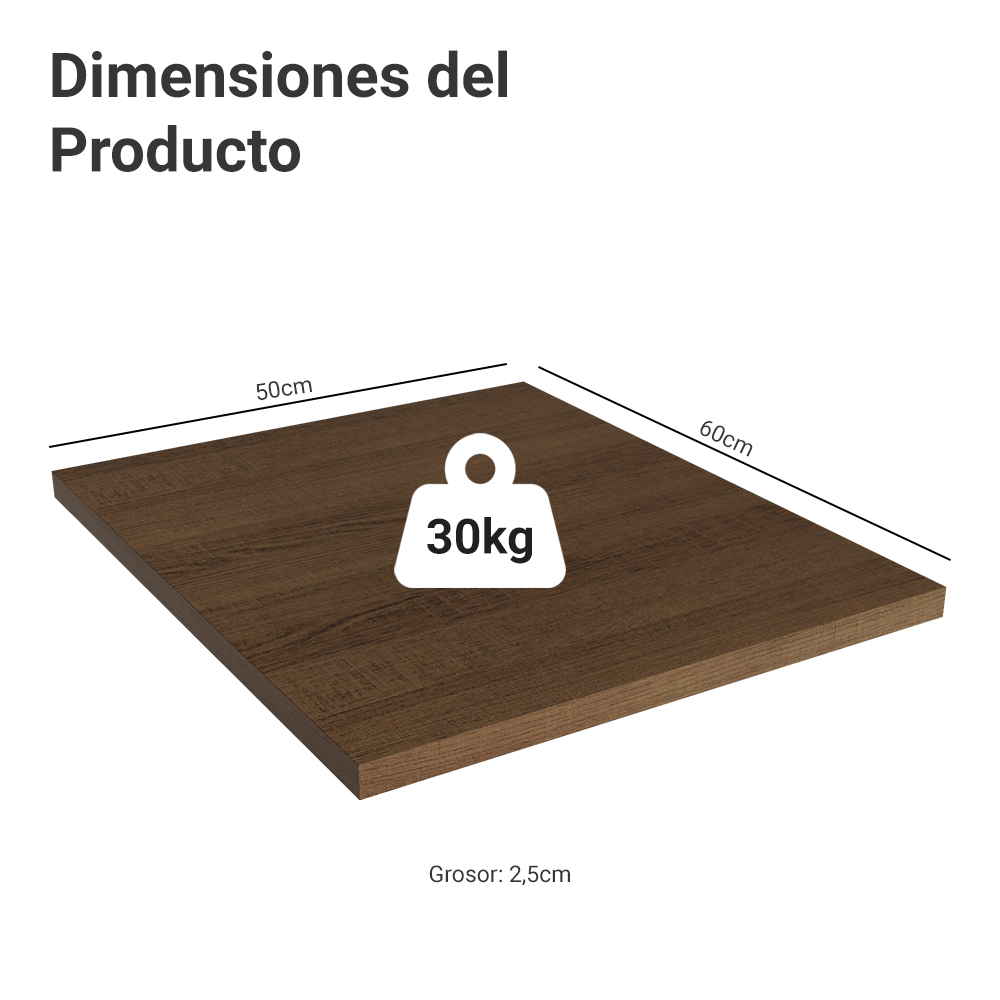 Mesada 50x60cm, Agata, Glamy, Lux, Stella y Vik Marrón