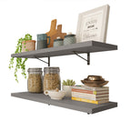 Kit 2 Estantes de Cocina Flotantes 60 cm Gris Madesa