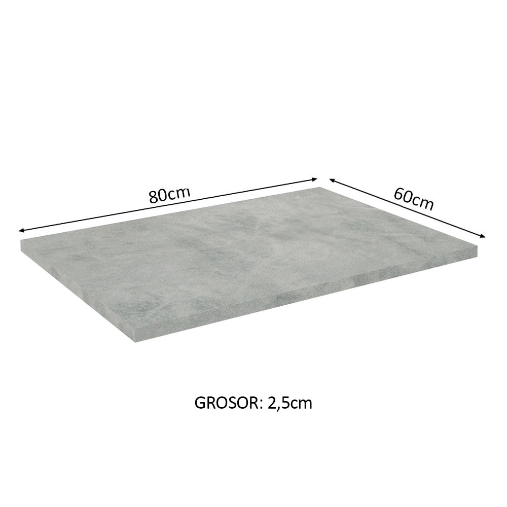 Tapa para Bajo Mesada 80 x 60 cm Gris Madesa