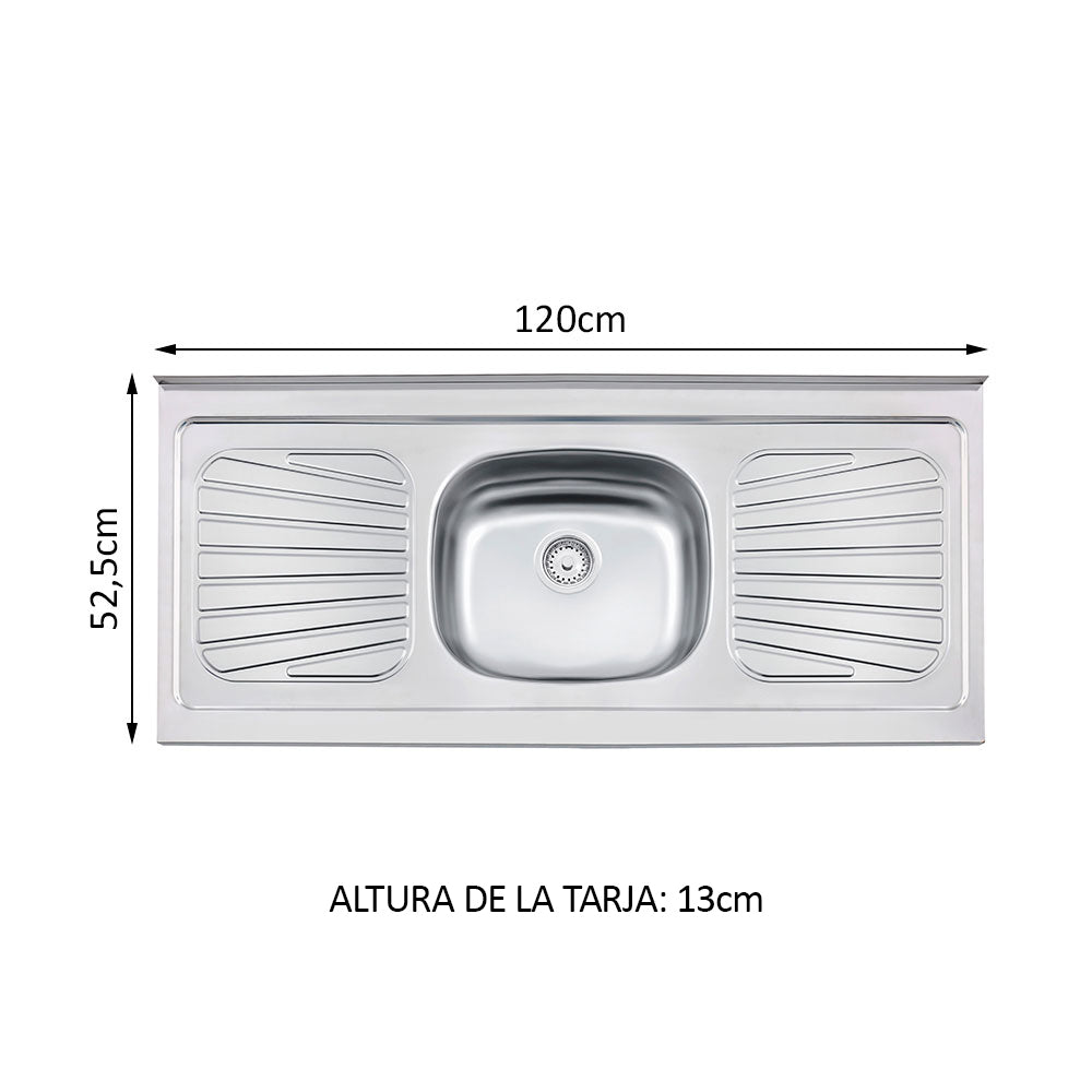 Bacha de Acero Inoxidable Tramontina 120 x 52 cm Madesa