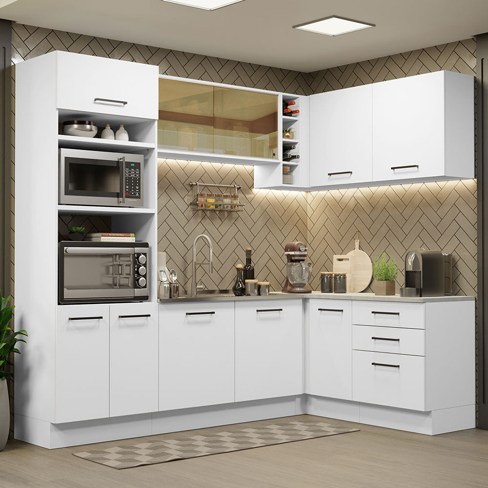 Combo completo de Cocina Esquinera 399cm Agata Madesa 01 Blanco