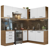 Combo completo de Cocina Esquinera 399cm Marrón/Blanco Agata Madesa 02