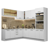 Combo completo de Cocina Esquinera 459cm Agata Madesa 01 Blanco