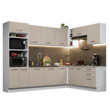 Combo completo de Cocina Esquinera 479cm Blanco/Crema Agata Madesa 01