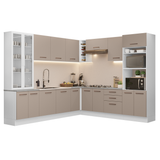 Combo completo de Cocina Esquinera  con Cristalero 549 cm Madesa Agata BC 01