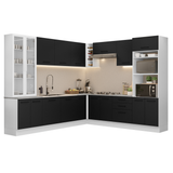 Combo completo de Cocina Esquinera con Cristalero 549 cm Madesa Agata BN 01