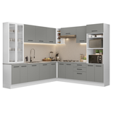Combo completo de Cocina Esquinera con Cristalero 549 cm Madesa Agata BG 01