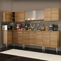 Combo completo de Cocina Esquinera 357 cm 15 Puertas 1 Cajón Marrón Emilly Madesa 02