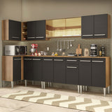 Combo completo de Cocina Esquinera Madesa Emilly 357cm Marrón/Negro 03