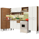 Combo completo de Cocina 385cm Marrón/Blanco Emilly Love Madesa 01