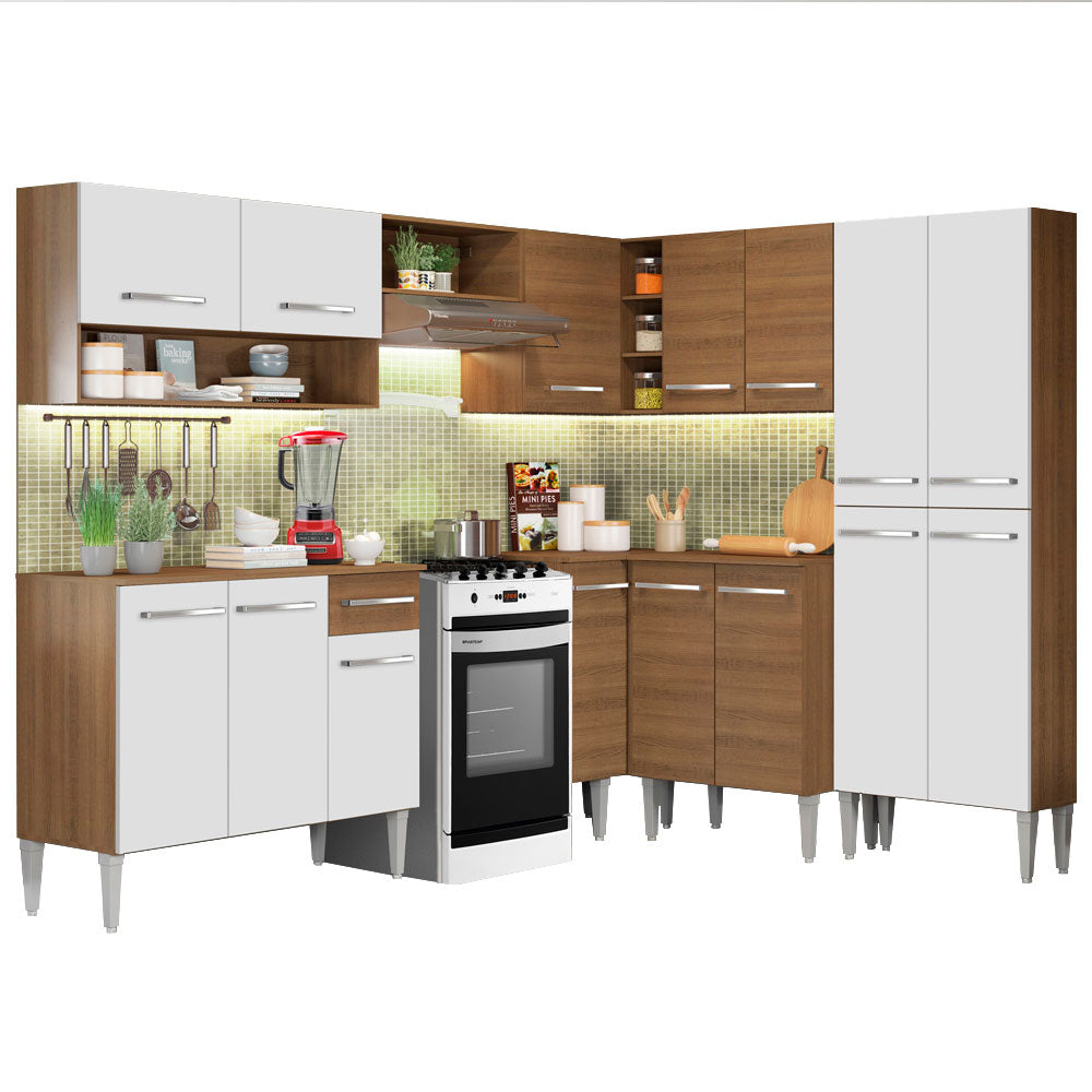 Combo completo de Cocina Esquinera Madesa 417cm Emilly Ice 01
