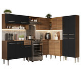 Combo completo de Cocina Esquinera Madesa 417cm Emilly 02 - Marrón