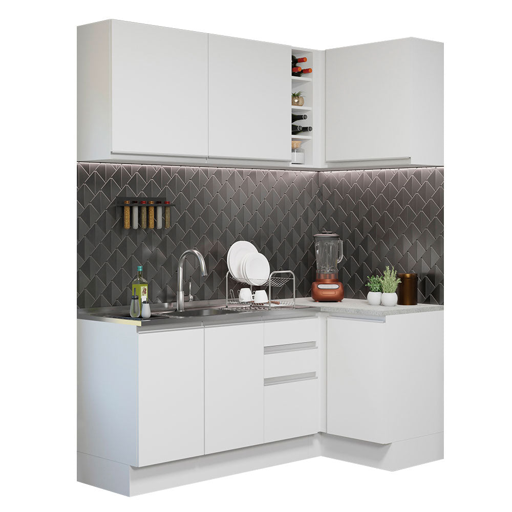 Combo completo de Cocina Esquinera 269cm Glamy Madesa 01