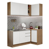Combo completo de Cocina Esquinera 269cm Marrón/Blanco Glamy Madesa 01