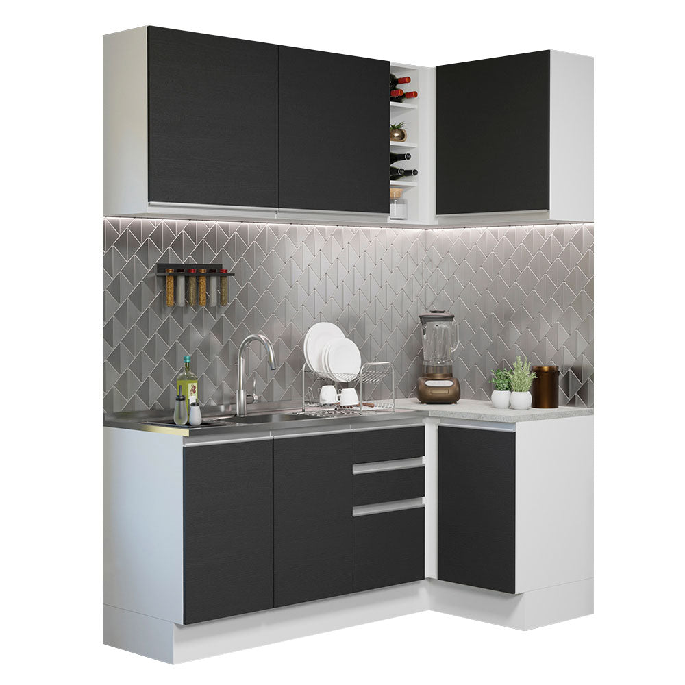 Combo completo de Cocina Esquinera Madesa Glamy 269cm BN 01