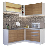 Combo completo de Cocina Esquinera 329cm Glamy Madesa 02 Blanco/Marrón