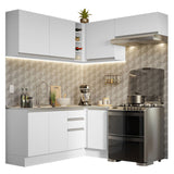 Combo completo de Cocina Esquinera 349cm Blanco Glamy Madesa