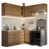 Combo completo de Cocina Esquinera 349cm Marrón Glamy Madesa 07