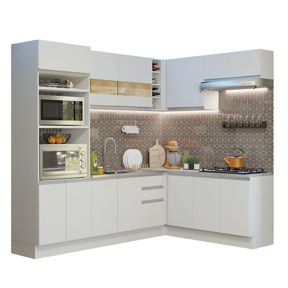 Combo completo de Cocina Esquinera 419cm Glamy Madesa 01 - Blanco