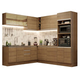 Combo completo de Cocina Esquinera 459cm Glamy Madesa 01 Marrón