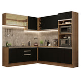 Combo completo de Cocina Esquinera 459cm Glamy Madesa 01 Marrón/Negro